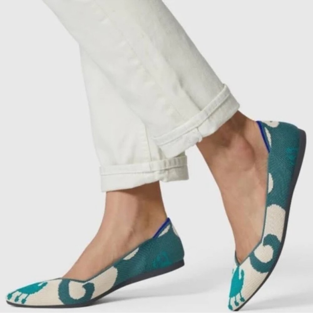 ROTHY'S The Point ballet flat in Moroccan Green Washable Shoes Size 7‎